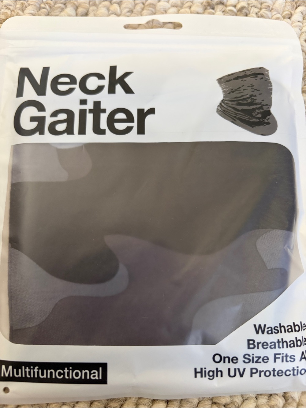 Black Camo Neck Gaiter Face Mask -